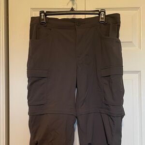 Women’s sz 14 REI hiking pants/shorts gray cargo pockets convertible hiking